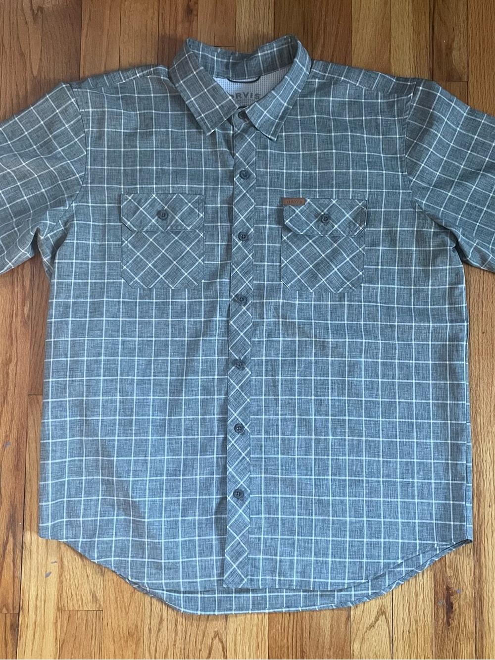 Orvis Short Sleeve Button-Down Shirt with Two Front Pockets Men's XL Outdoor